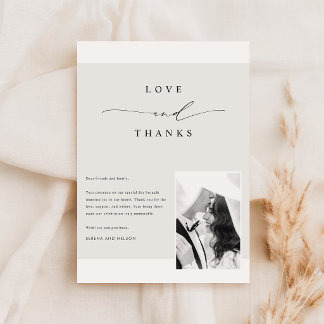 Romantic Classic Formal Wedding Photo Thank You Card