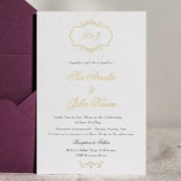 romantic classic real gold monogram wedding