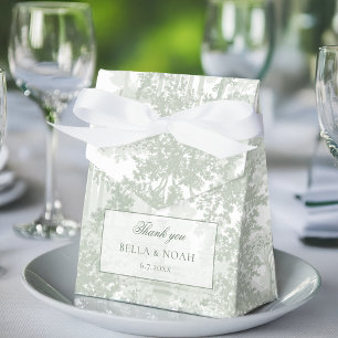 Romantic Classic Sage Green Landscape Toile Favor Box