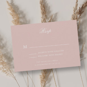 Romantic Classic Wedding RSVP Blush Burgundy Card