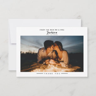 Romantic Classy Script Wedding Thank You Card