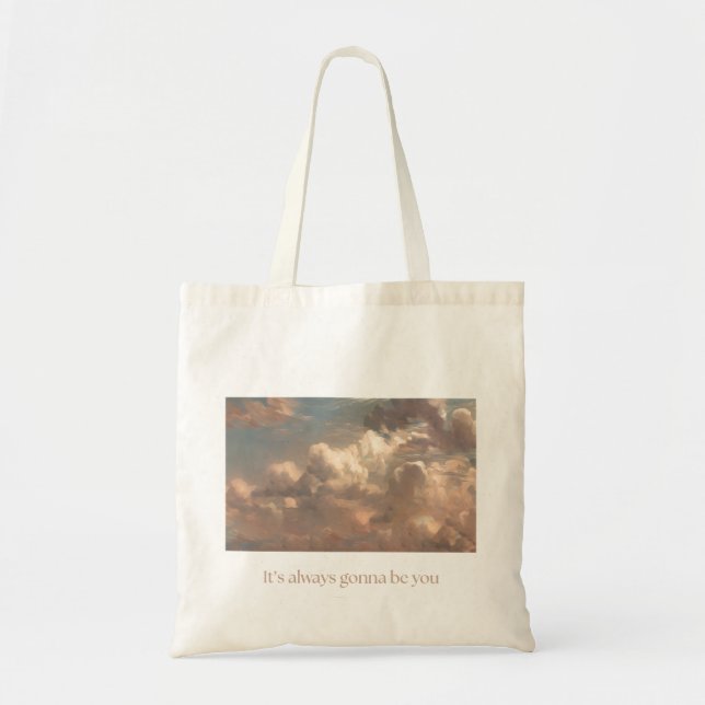 Romantic Cloud Quote Tote Bag  (Front)