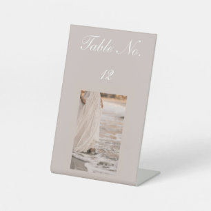Romantic Coastal Beach Wedding Table Number Pedestal Sign