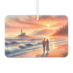 Romantic Coastal Sunset Lighthouse Walk Air Freshener