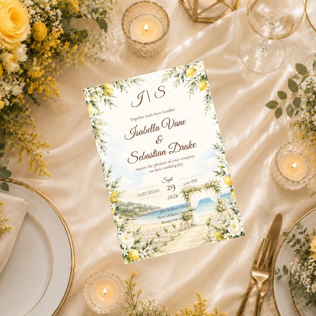 Romantic Coastal Wedding Invitation (Creator Uploaded)