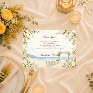 Romantic Coastal Wedding Thank You Card