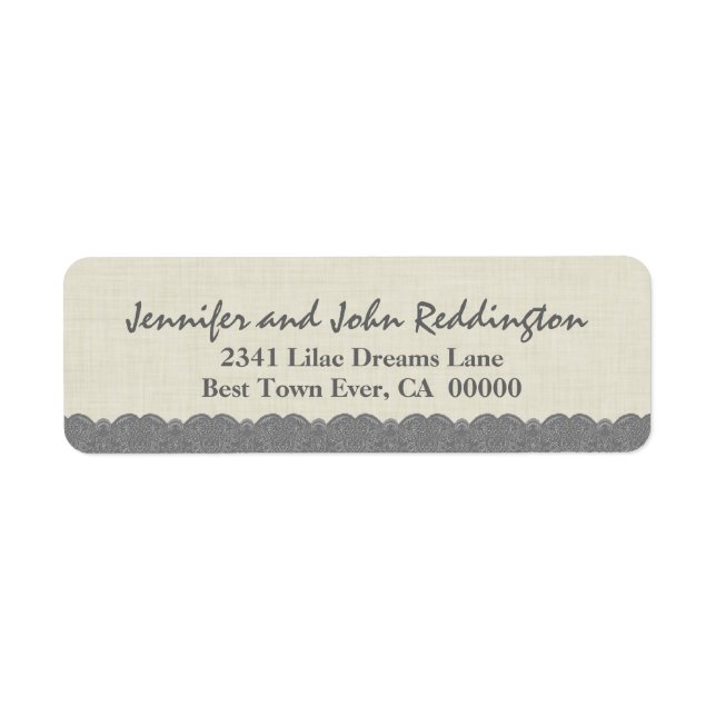 Romantic Coloured Lace Address Label (Front)