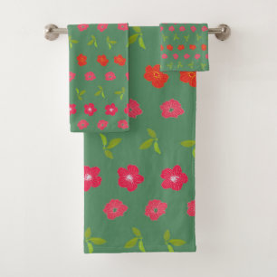 Romantic Colourful Chic Floral Pattern  Bath Towel