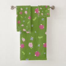 Romantic Colourful Chic Floral Pattern  Bath Towel