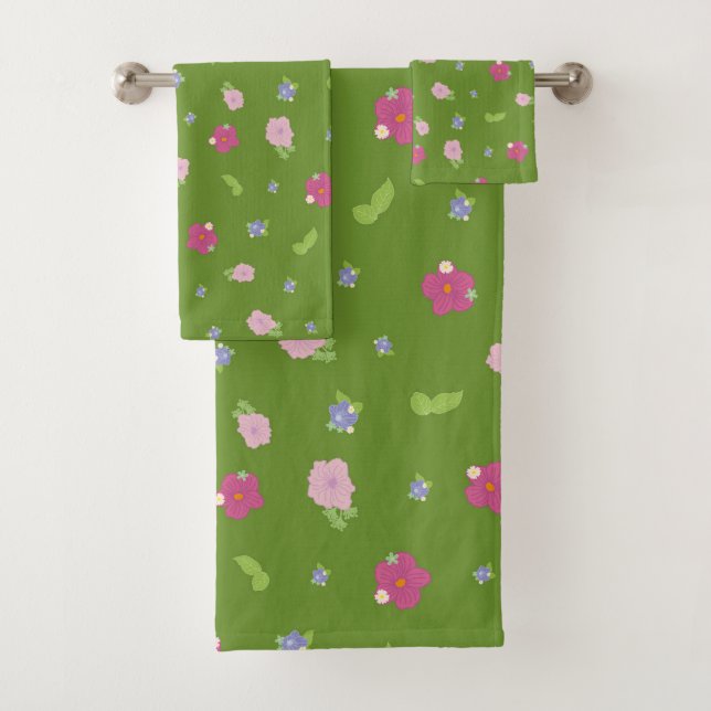 Romantic Colourful Chic Floral Pattern  Bath Towel (Insitu)
