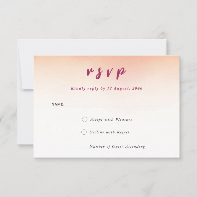 Romantic colourful stunning wedding invitation rsv (Front)
