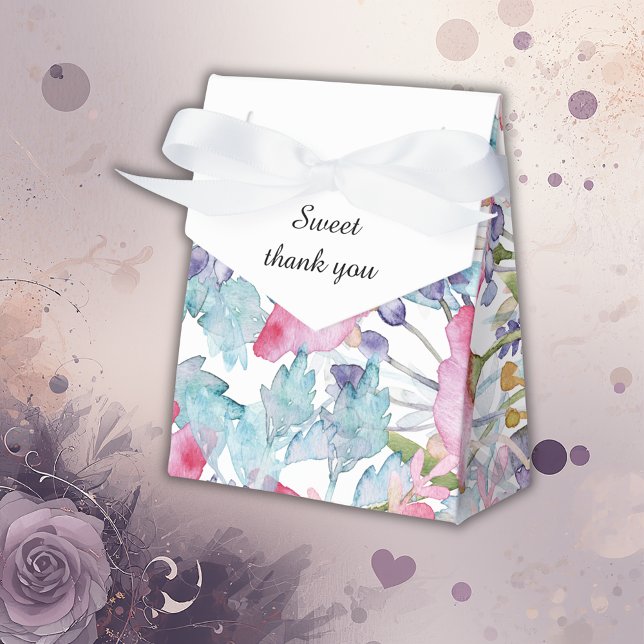 romantic colourful wildflower greenery wedding favor box (Creator Uploaded)