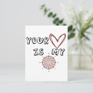Romantic Compass Love Quote Gift  Postcard