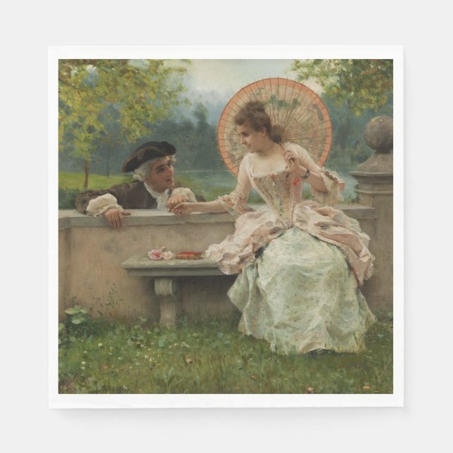 Romantic Conversation in the Park Napkin (Front)