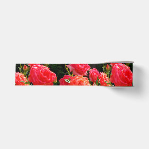 Romantic Coral Roses Grosgrain Ribbon