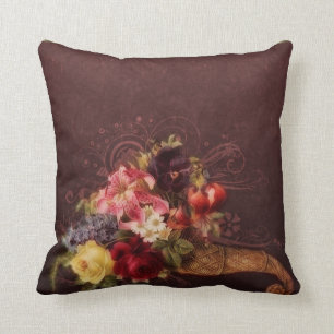Romantic Cornucopia Throw Pillow