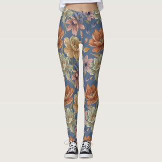 Romantic Cottage Flowers Leggings