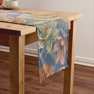 Romantic Cottage Flowers Short Table Runner