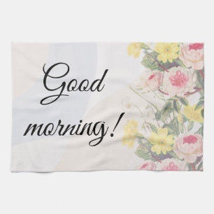 Romantic cottage flowers wallpaper kitchen towel
