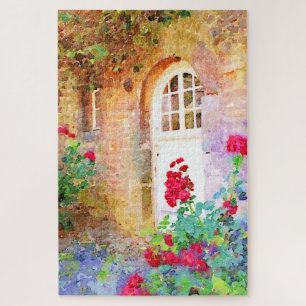 Romantic cottage garden aquarel jigsaw puzzle