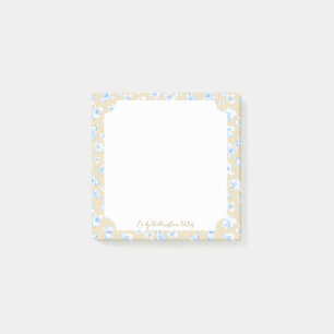 Romantic Cottagecore Blue Floral Customizable Post-it Notes