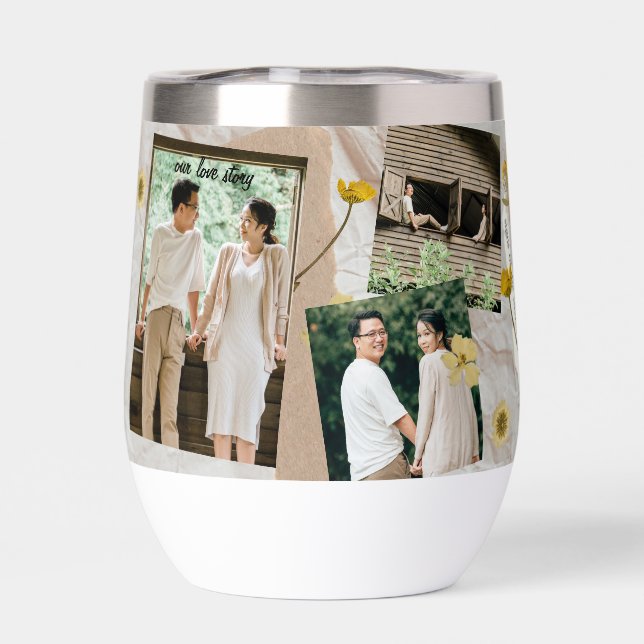 Romantic Couple 3 Photos, Personalized Custom (Back)