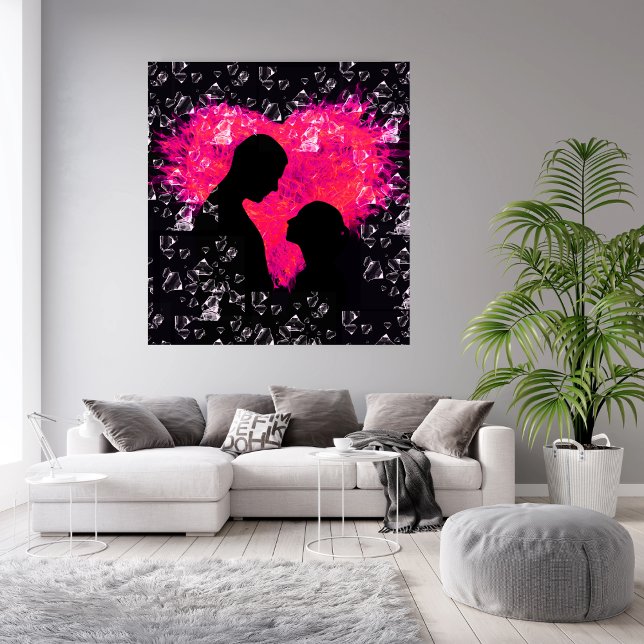 Romantic Couple Art Wrapped Canvas (Romantic couple wrapped canvas)