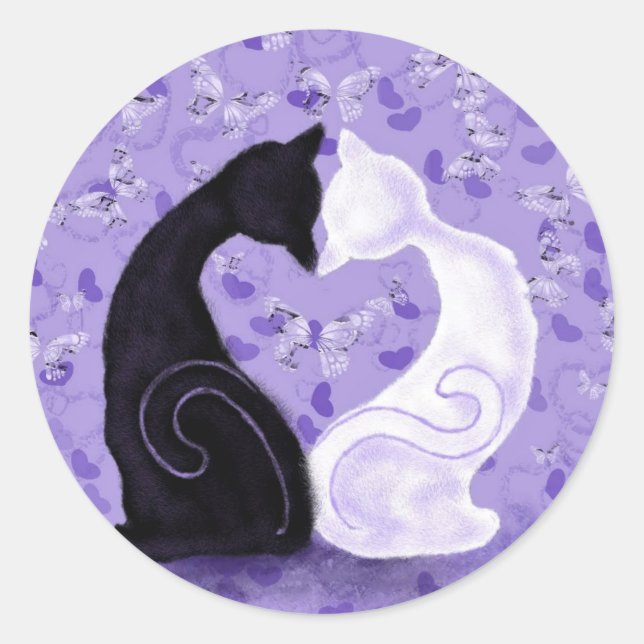 Romantic Couple Cats Sticker (Front)