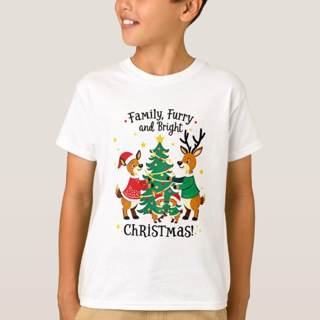Romantic Couple Christmas Reindeer T-shirt (Devant)