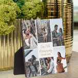 Romantic Couple Collage Anniversary Custom Photo Plaque<br><div class="desc">Chic customizable photo plaque collage for your husband,  wife,  girlfriend,  or boyfriend at your celebration of love. Add 6 of your favourite relationship,  engagement,  or wedding photos and order as a romantic gift for your partner. A beautiful personalized print full of memories.</div>