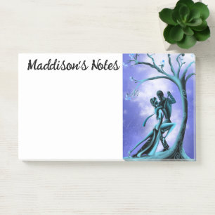 Romantic Couple Dancing the Tango Blue Post-it Notes