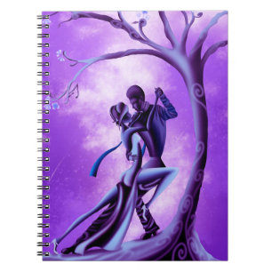 Romantic Couple Dancing the Tango purple Notebook