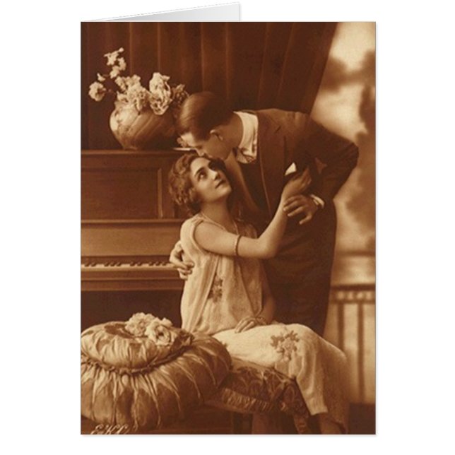 Romantic Couple Embrace Funny Sepia Anniversary (Front)