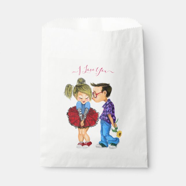 Romantic Couple Favour Bag - I Love You (Front)
