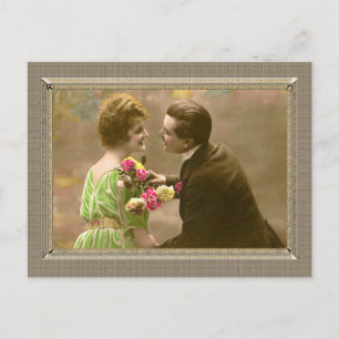 Romantic Couple - give me a kiss Postcard