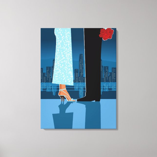 Romantic Couple in City Canvas Print (Front)