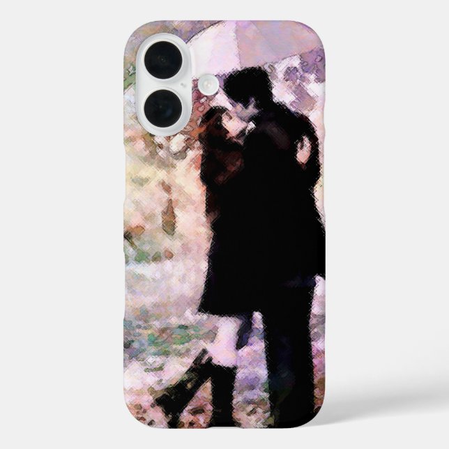 Romantic Couple in Love Kissing in The Rain  Case-Mate iPhone Case (Back)