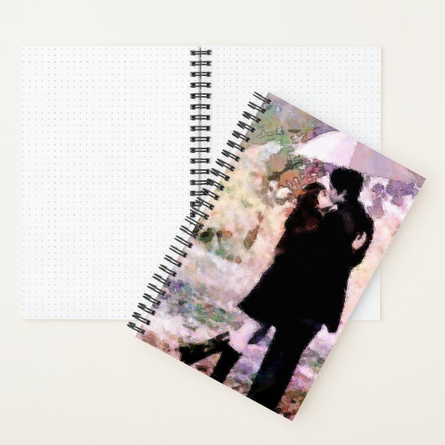 Romantic Couple in Love Kissing in The Rain  Notebook (Inside)