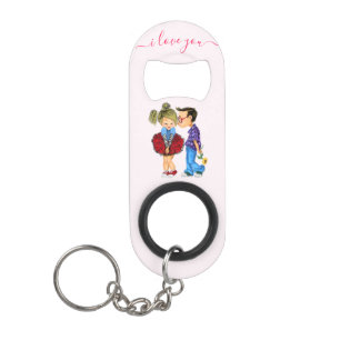 Romantic Couple Keychain Bottle Opener - Love