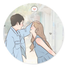 Romantic Couple Love Stickers – Elegant Gift Wrapp