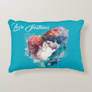 Romantic Couple Love Sustains Accent Pillow