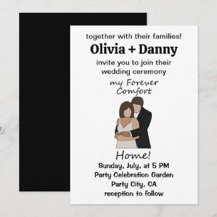 Romantic Couple My Forever Comfort Home Wedding Invitation