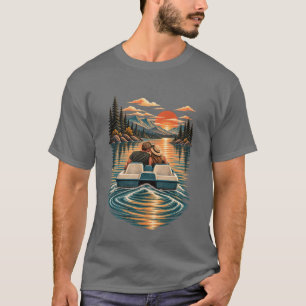 Romantic Couple on Mountain Lake at Sunset T-Shirt