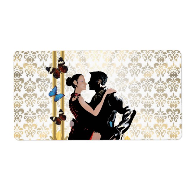 Romantic couple on white damask (Front)