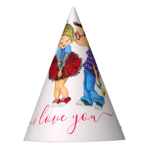 Romantic Couple Party Hat - I Love You