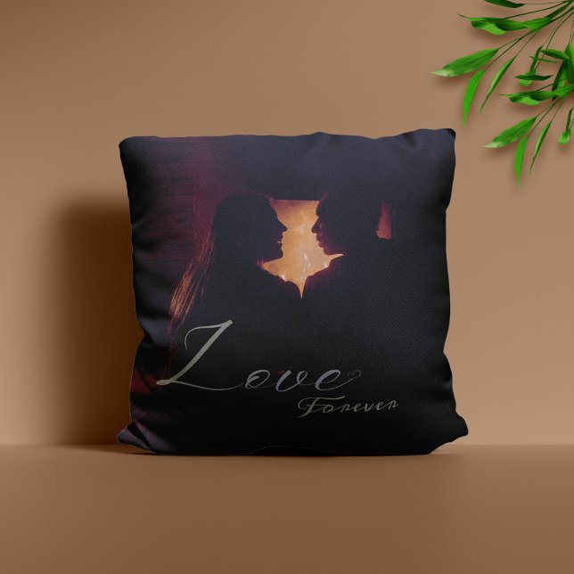 Romantic Couple Photo Custom Throw Pillow (Creator Uploaded)