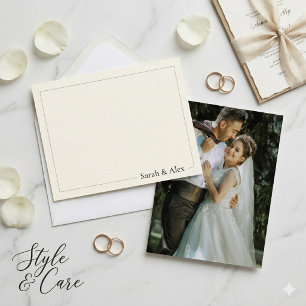 Romantic Couple Photo Personalized Note Card