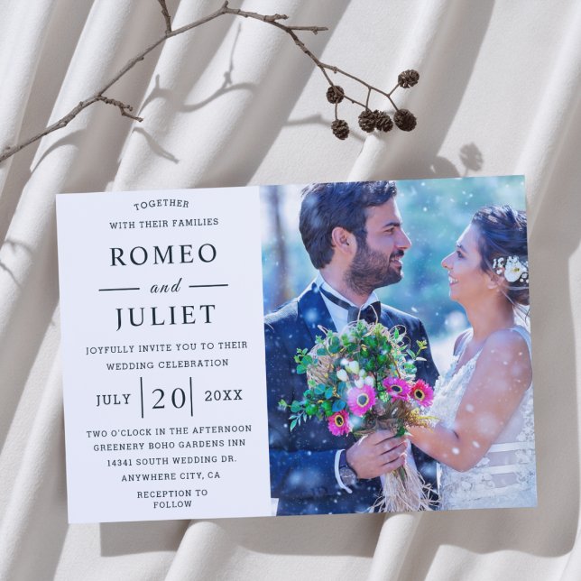 Romantic couple photo Wedding Invitation (Creator Uploaded)