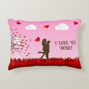 romantic couple pillow pink 