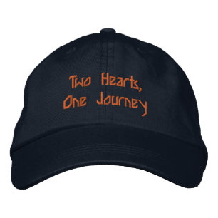 Romantic Couple Quote Adjustable Two Hearts Text Embroidered Hat